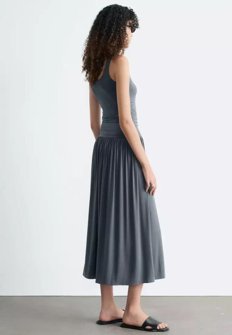 Gathered Jersey Maxi Dress