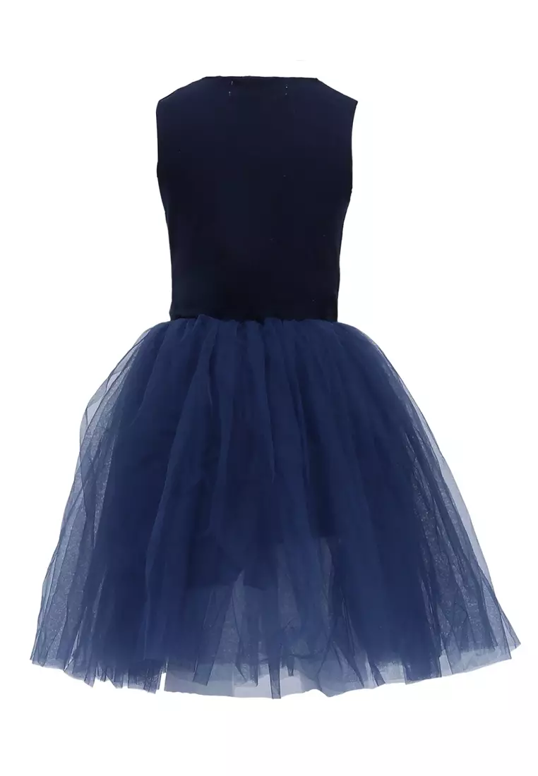 Bianca Dress Anak Perempuan Motif Bintang Gaun Desain Payet Sleeveless Material Cotton ORIGINAL - Blue