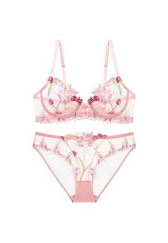 Glorify pink Premium Pink Lace Lingerie Set 46F14USD88B093GS_1