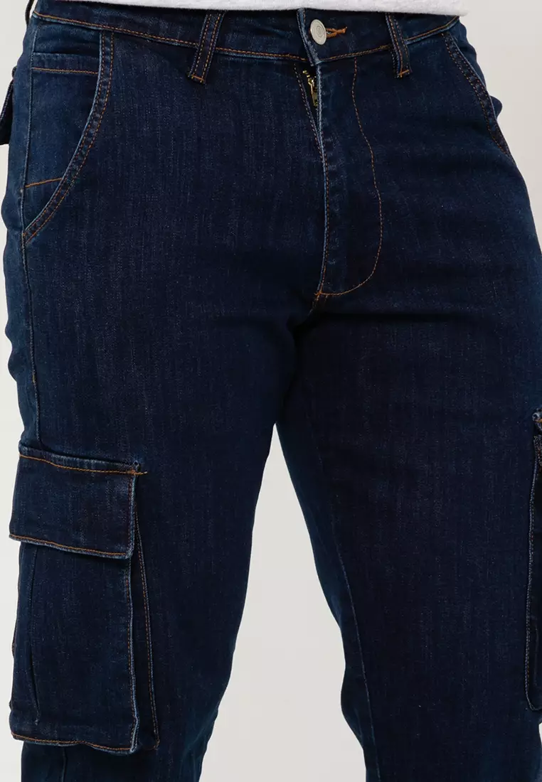 彈性直管工裝牛仔褲