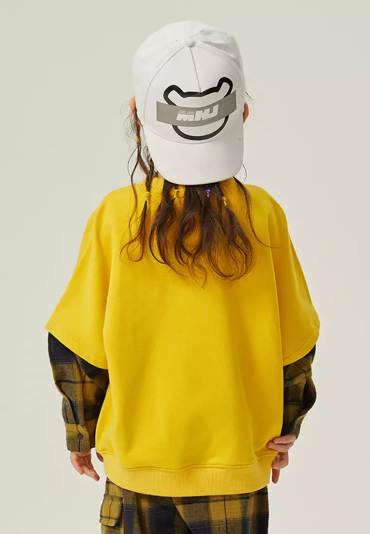 男童卫衣春秋款假两件连袖圆领上衣