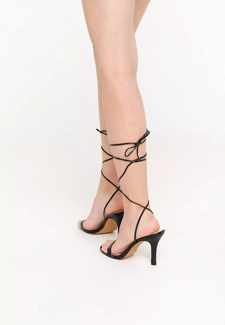Tie Up Stiletto Heeled Sandals