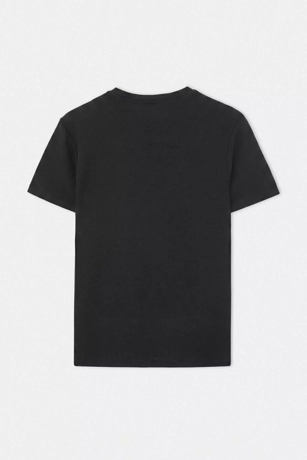 Black Regular/Normal Cut Textured T-Shirt Tmnss26Ts00067