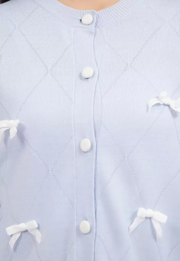 Long Sleeve Cardigan with Ribbon Details