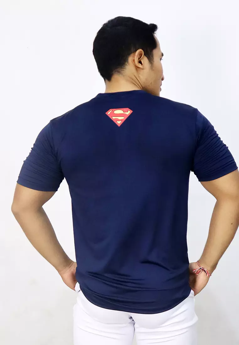 Flexzone Sports Tee Superman Siluet Shirt DC Comics Navy