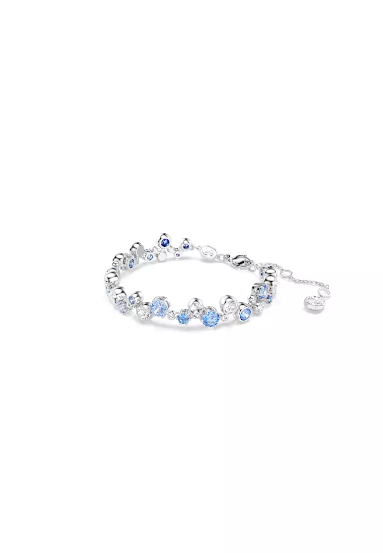 Constella bracelet, Mixed cuts, Blue, Rhodium plated
