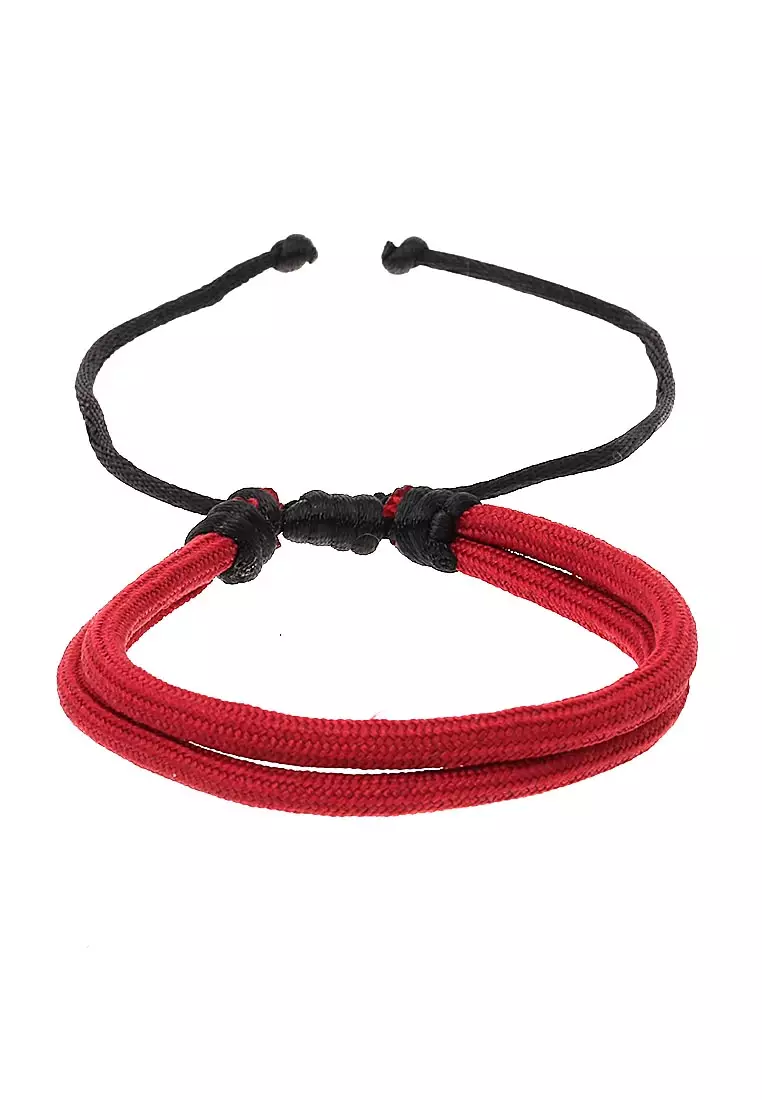 Omrish Bracelet Gelang Pria Motif Wings One Set Material Paracord ORIGINAL - Black Red