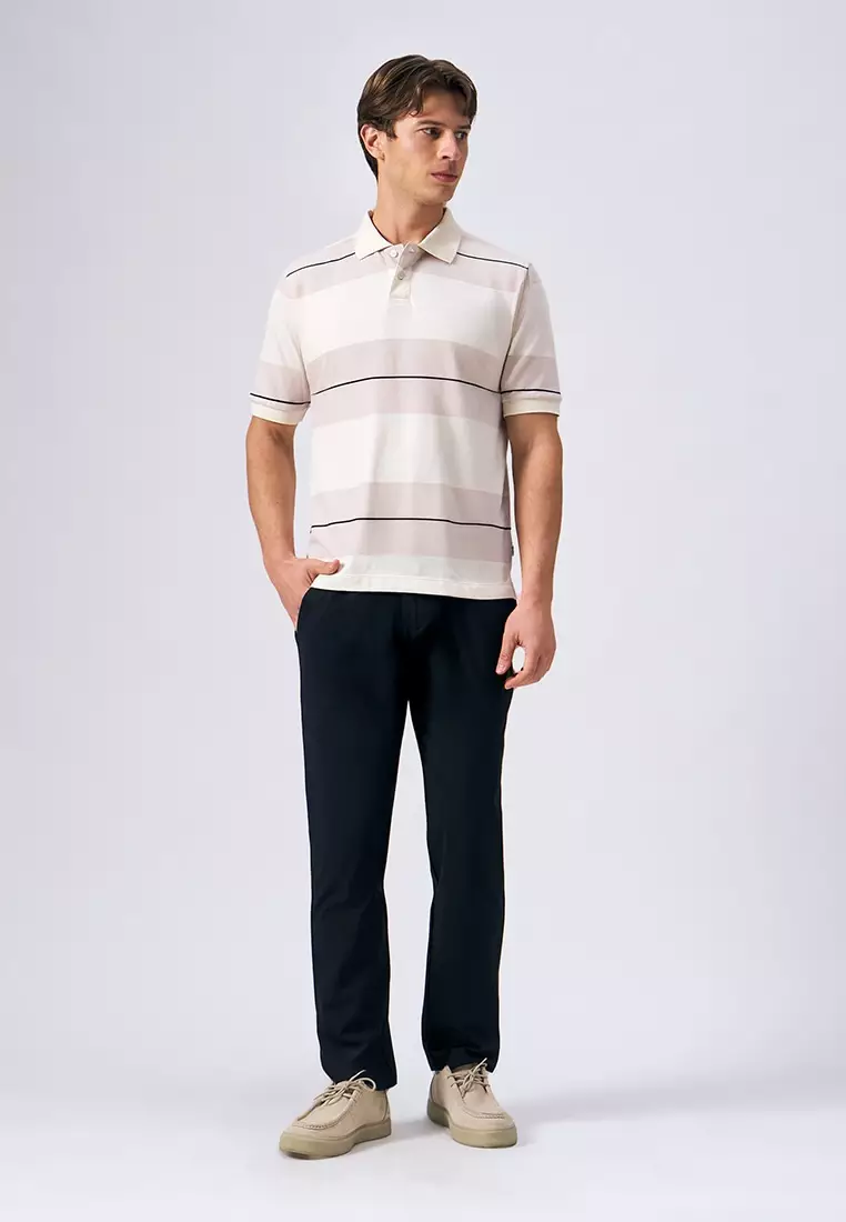 Striped Pique Polo