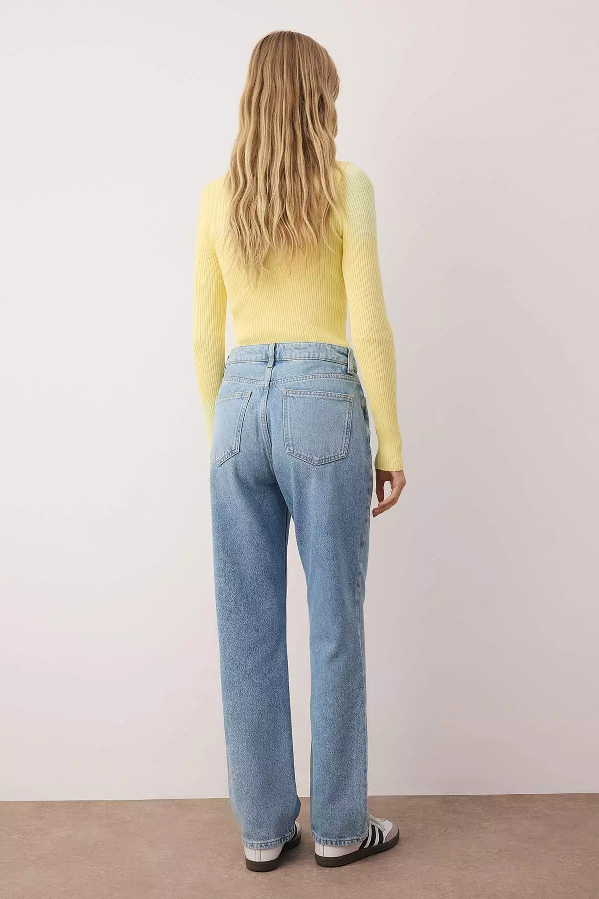 Blue Normal Waist Straight Leg Straight Jeans