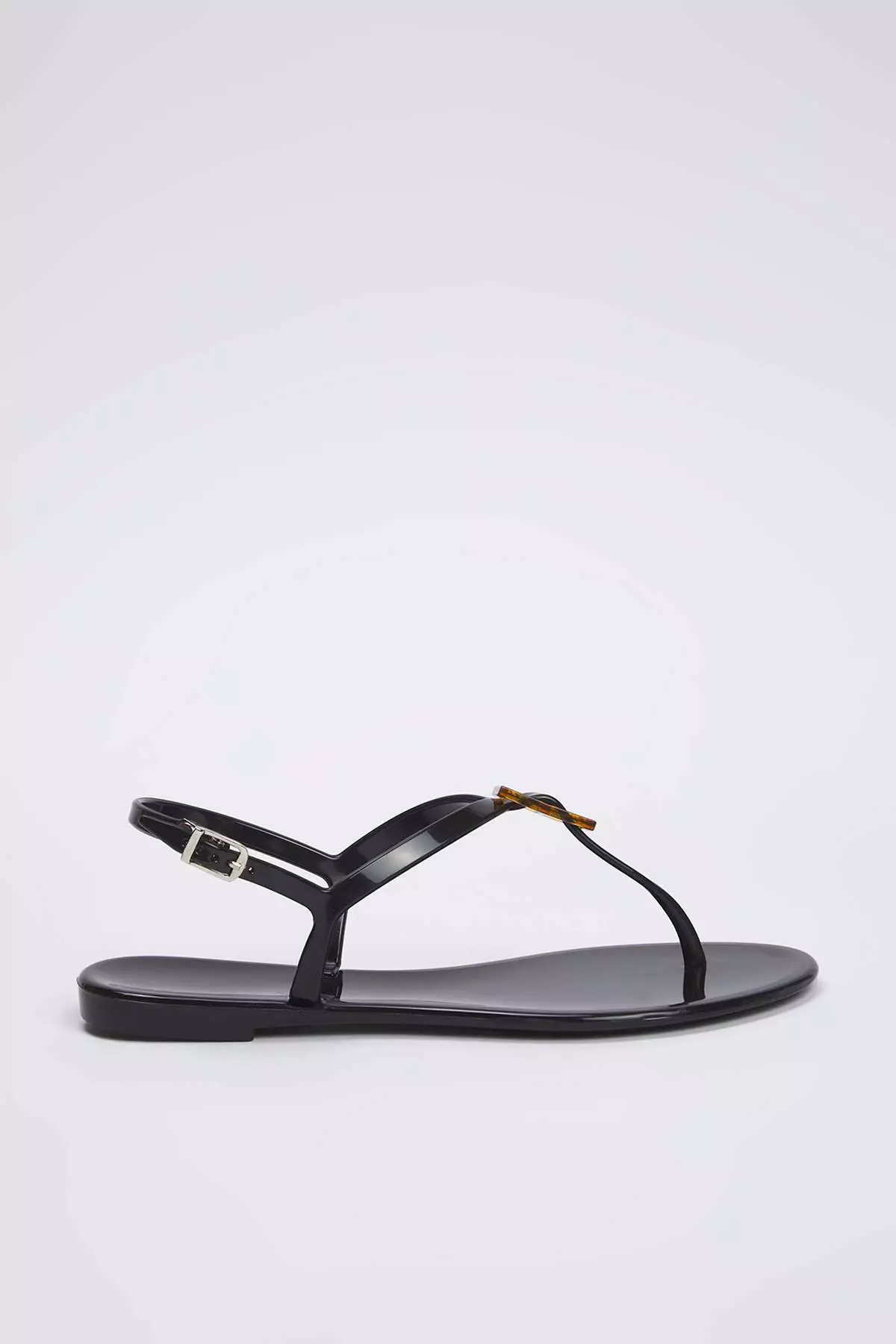 Black Jelly Flip Flops Women's Sandals Takss25Sd00065
