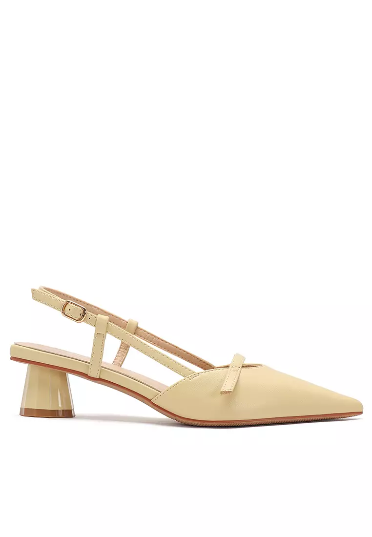 Discount on Twenty Eight Shoes  shoes - SKU: 5CM Synthetic Leather Slingback Mid Heel 2240-21