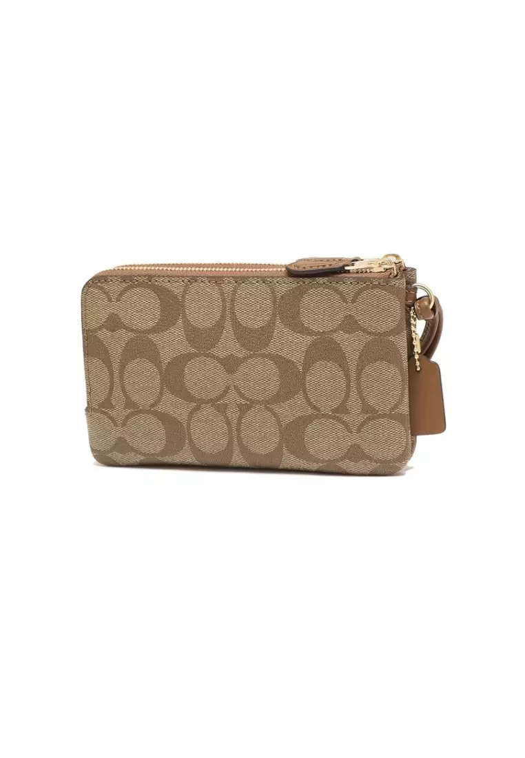 Buy Coach COACH DOUBLE CORNER ZIP WRISTLET 87591 IM KHAKI
