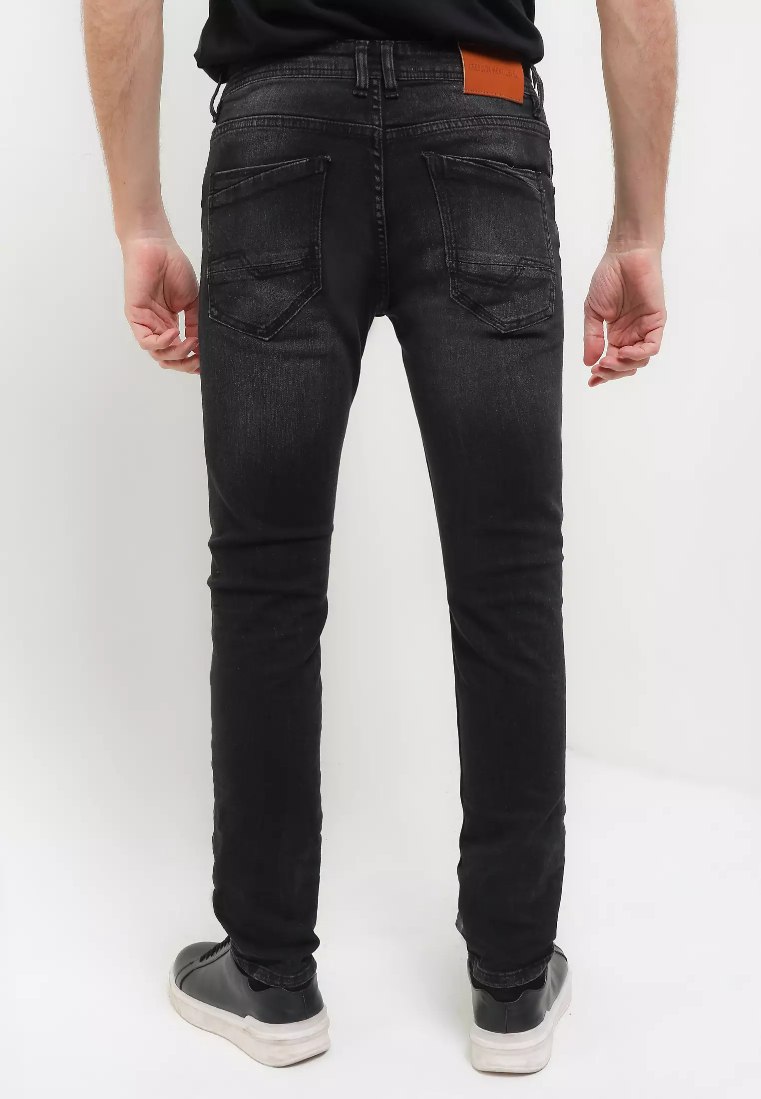 Cressida Skinny Ripped Jeans Pants Dark Grey - F288A