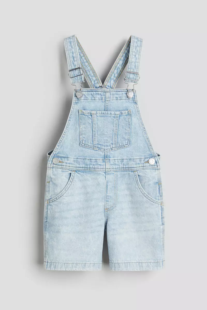 Buy H&M Denim dungaree shorts 2025 Online | ZALORA