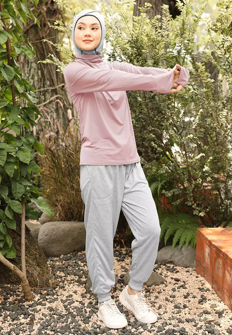 Zelena - Haya Inner Thumbhole Dry Fit | Kaos Olahraga Polos - Blushing Pink - XL