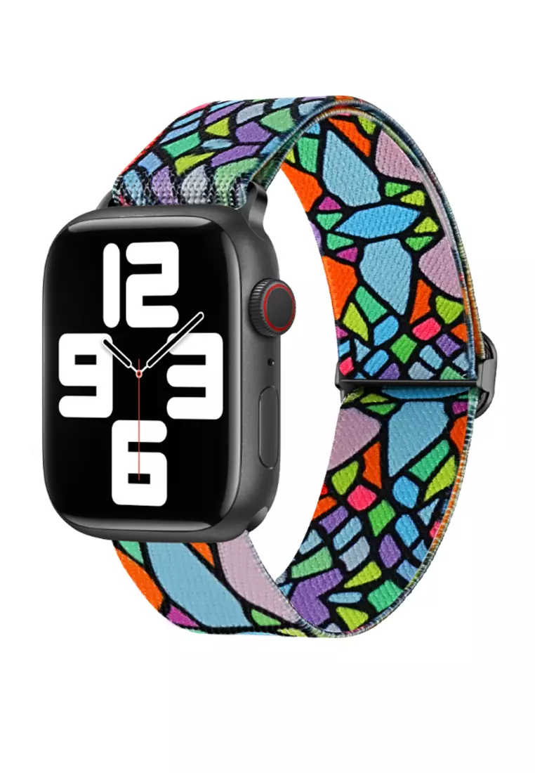 Buy Kings Collection Geometric Rainbow Printed Nylon Apple Watch