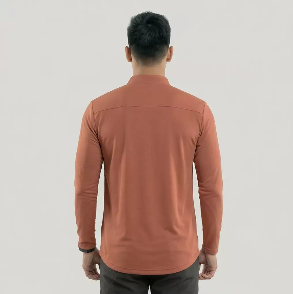 TDACTIVE Kaos Koko Pria Lengan Panjang Terracota Drifit MSB43