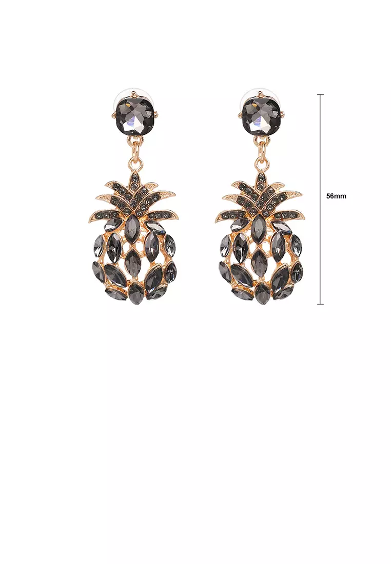 Gold pineapple cheap earrings