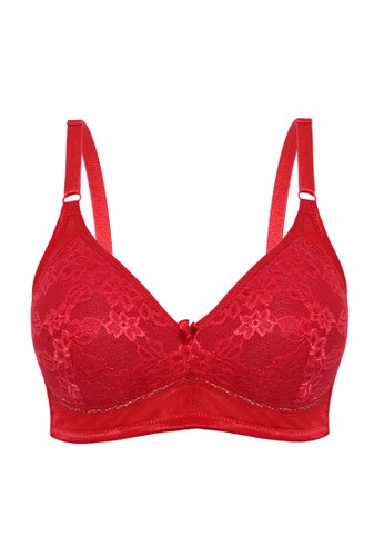 Tulip by Christine Romantic Story Full Cup Bra Non Wire- Red