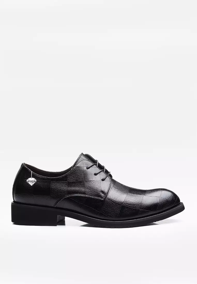 Discount on Twenty Eight Shoes  shoes - SKU: VANSA Cow Leather Check Lace-Up Business Casual Shoes VSM-F-MS108