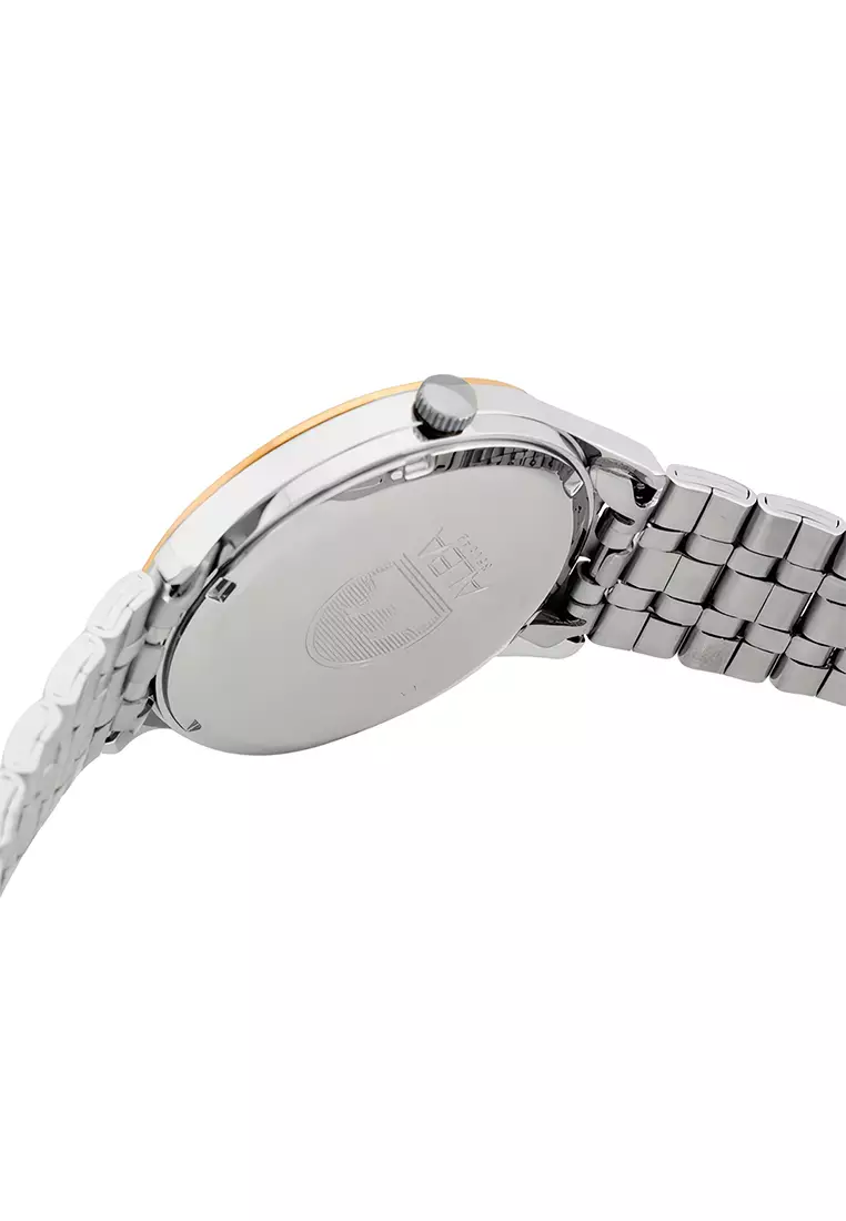 Jam Tangan Pria Alba Prestige AS9S12X1 White Dial Silver Dual Tone - Stainless Steel