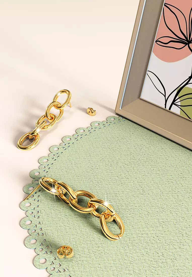 Lewis Dangle Gold Layered Earrings