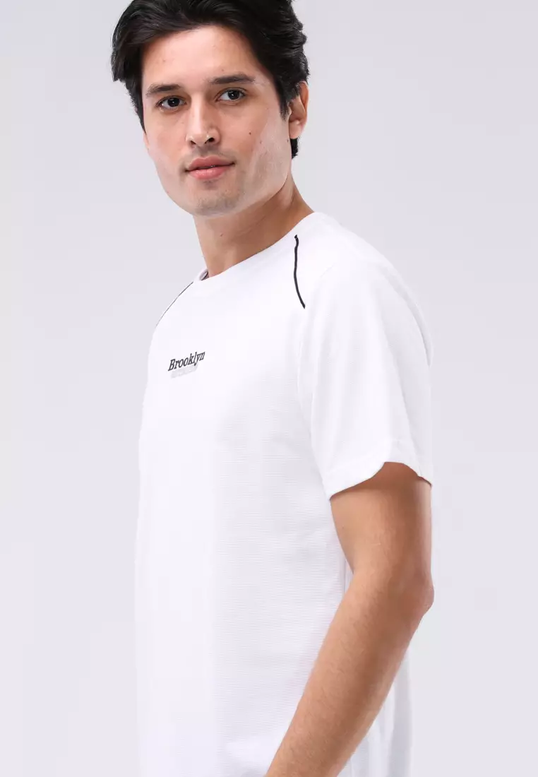 Round Neck Waffle Tee Short Sleeves