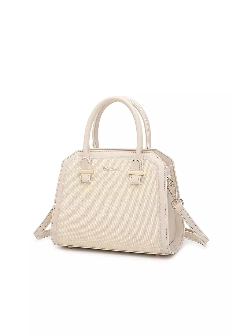 Women's Top Handle Bag / Sling Bag / Crossbody Bag / Shoulder Bag (Tas Tangan / Tas Selempang / Tas Bahu) - Krem