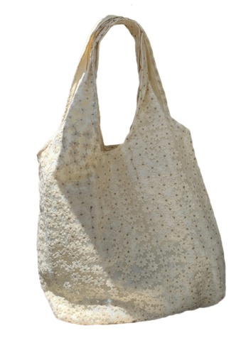 Sunnydaysweety beige French Gentle Lace Print Shopping Bag Ca22032106BE 2DD4AACA1E99EBGS_1