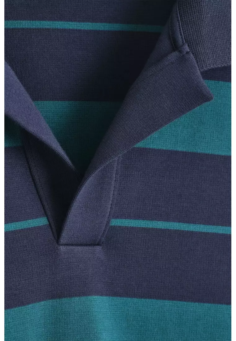 OVERSIZED STRIPED COTTON RUGBY SHIRT