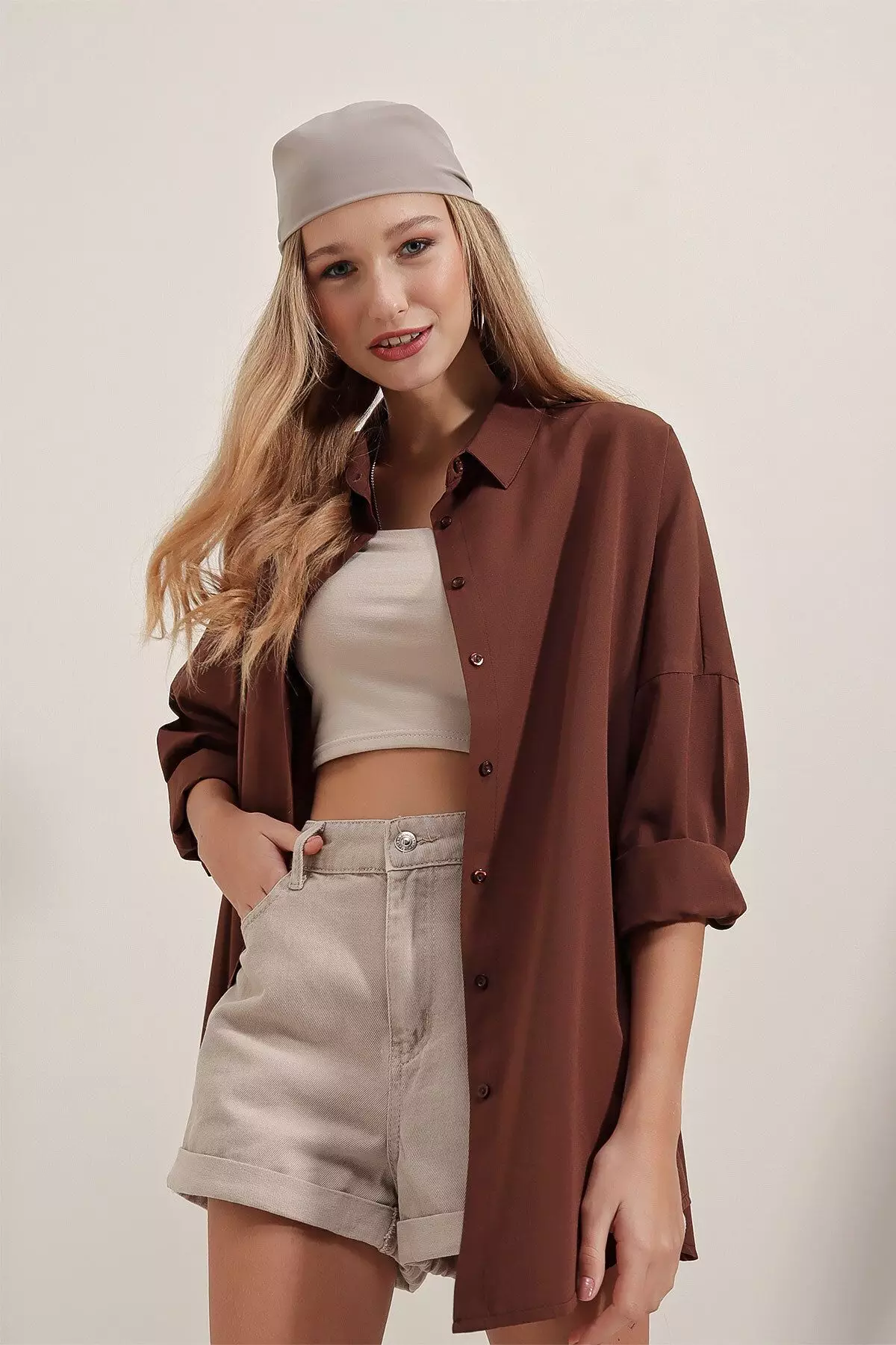 Oversized Long Basic Shirt