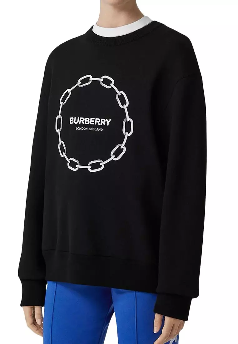 Chain Printed Sweater in Black