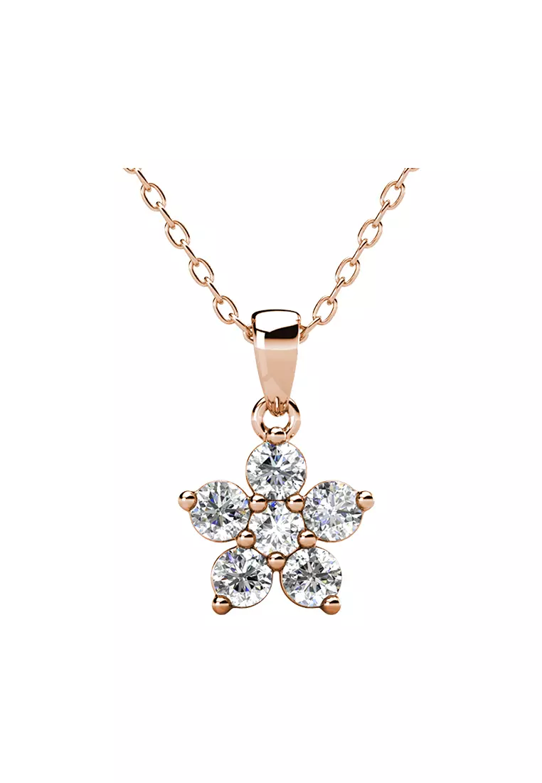 Flowery Crystal Pendant RG - Kalung Crystal Swarovski by Her Jewellery