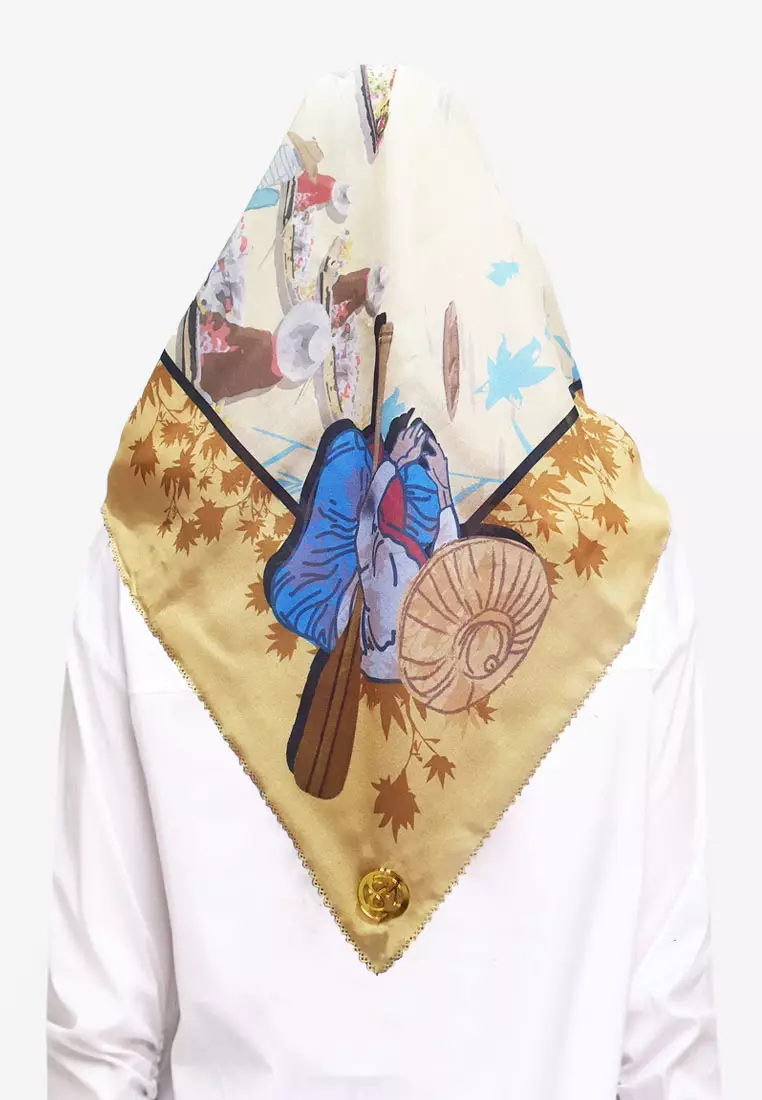 Ahpoong Signature Square Voile Scarf Pumpkin