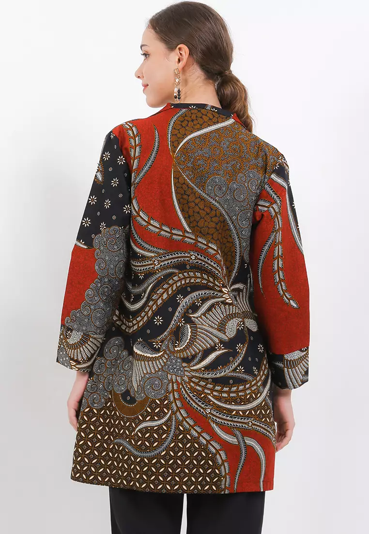 BATIK TALENTA EXCLUSIVE batik wanita blous KAKATUA BLU RED