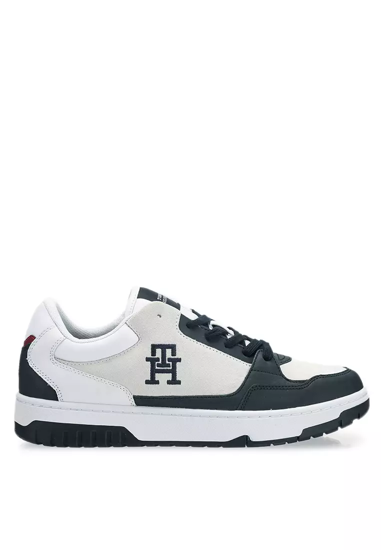 Tommy hilfiger suede mix deals sneaker in black