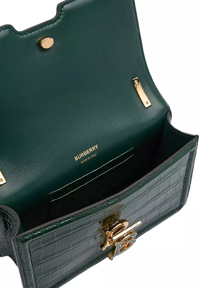Mini TB Crossbody Bag in Dark Viridian Green