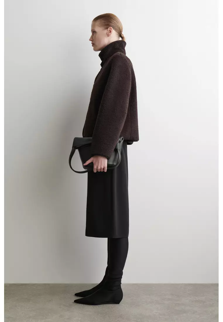 FUNNEL-NECK TEDDY JACKET