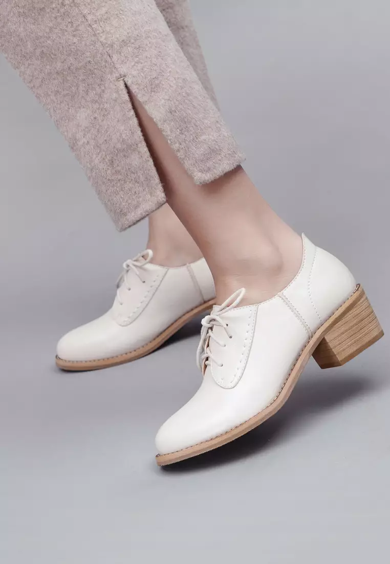 Synthetic Leather Lace Up Mid Heel Shoes TE-A160-2