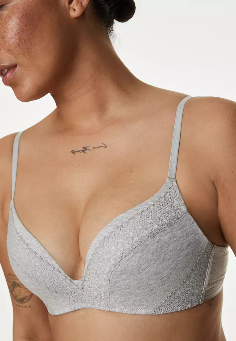 MARKS & SPENCER M&S Cotton with Cool Comfortâ Non-Wired Push Up Bra -  T33/6819 2024, Buy MARKS & SPENCER Online