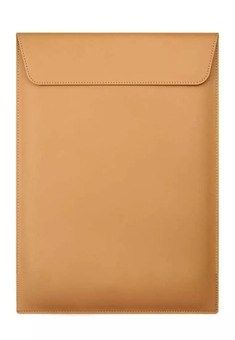 Quenty Sleeve Case Unisex Large Storage Design Elegan Vertical 11 Inch Material Leather ORIGINAL - Khaki