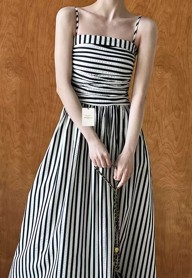 Contrast Stripe Slip Dress YX3226