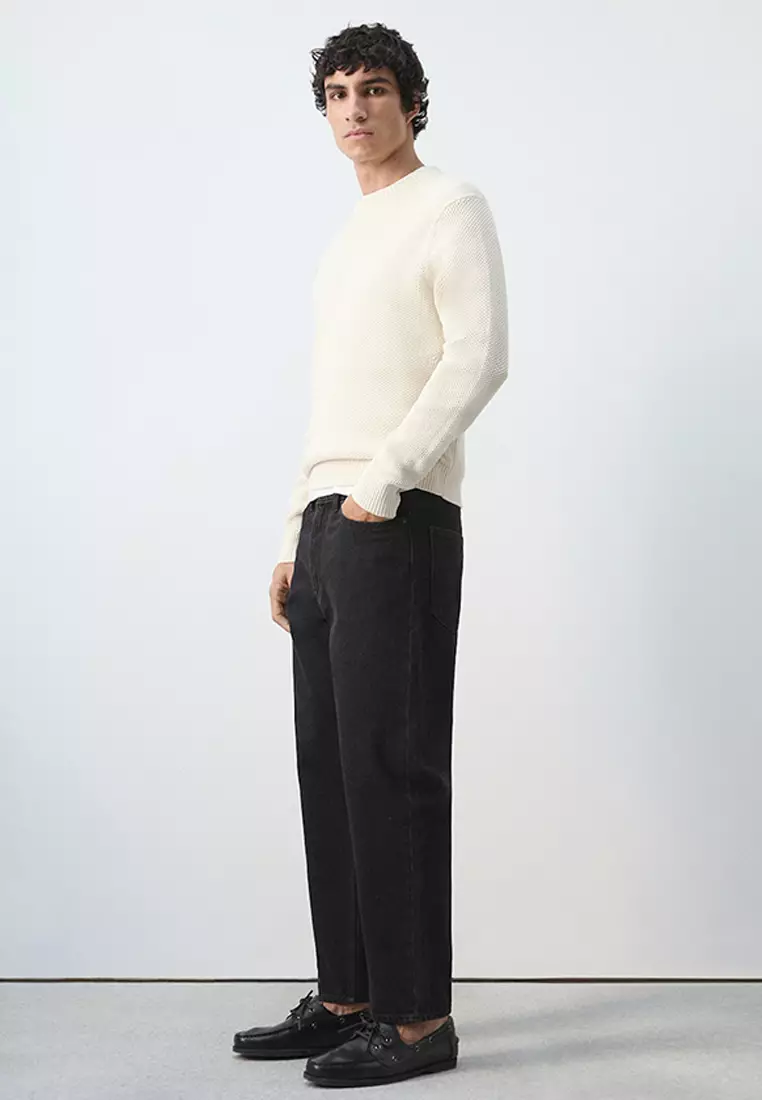 Medium-Knit Microstructure Sweater
