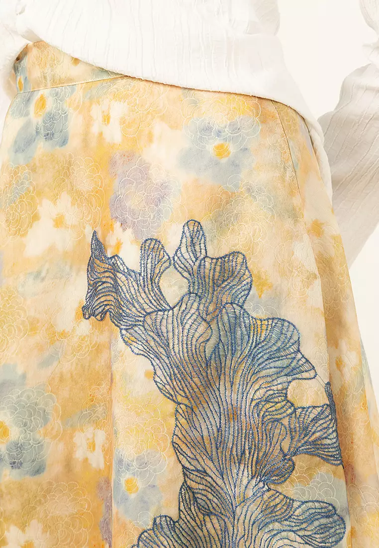 Diana Lace Patch Maxi Skirt