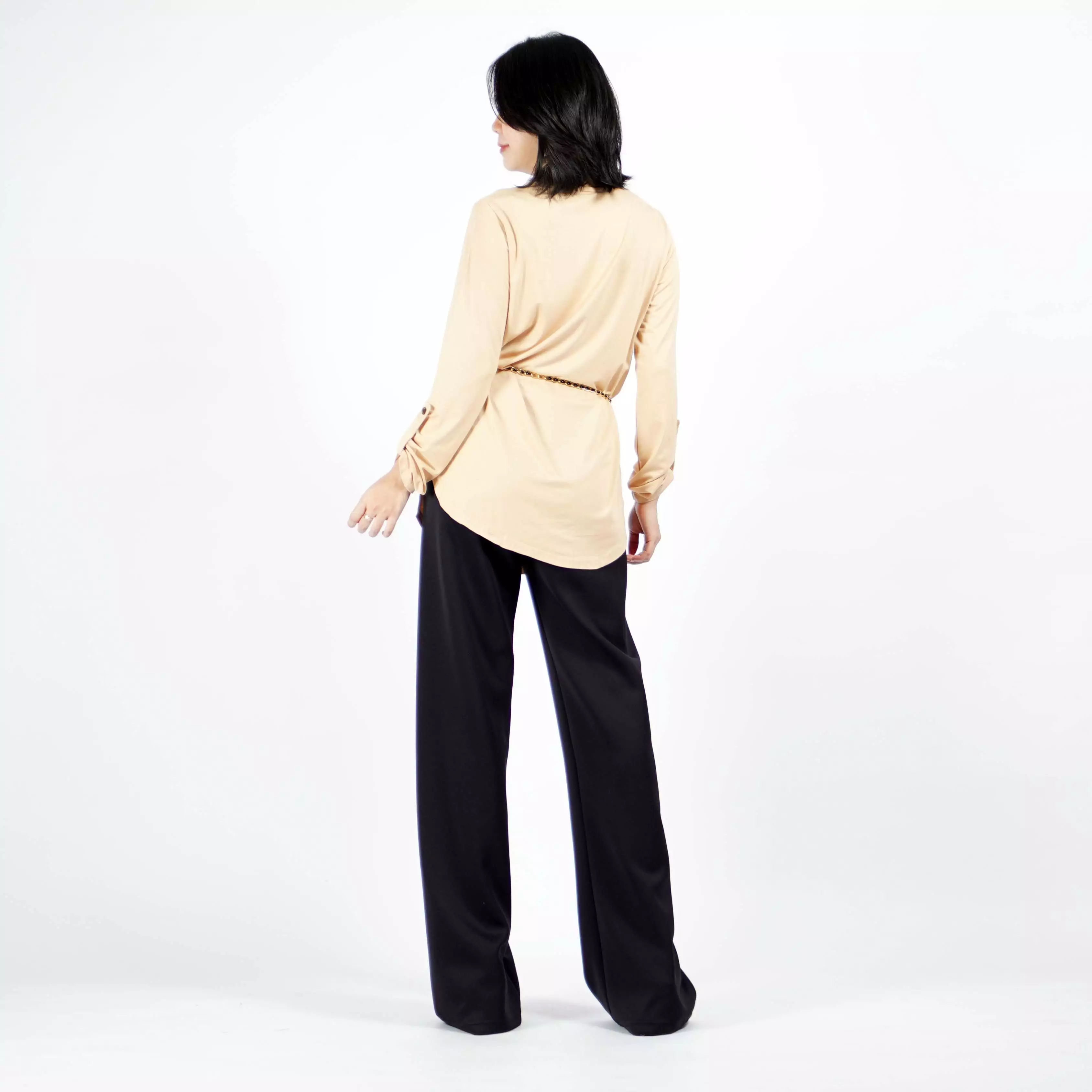 JASMINE TOP Tunik Polos Kaos Lengan Panjang Wanita Oversize TShirt - Coksu