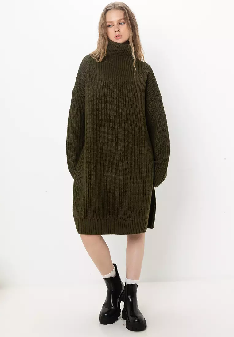 Chunky Rib Knit Jumper Dress