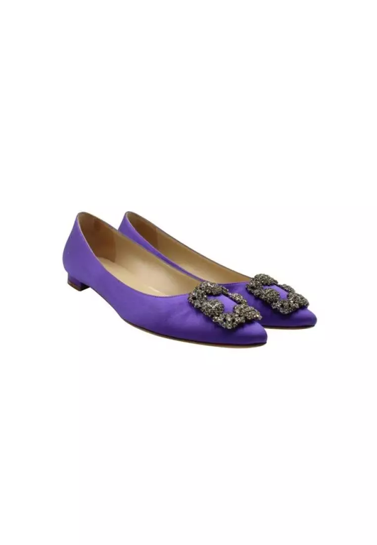 Buy Manolo Blahnik Pre Loved MANOLO BLAHNIK Satin Purple Pointed