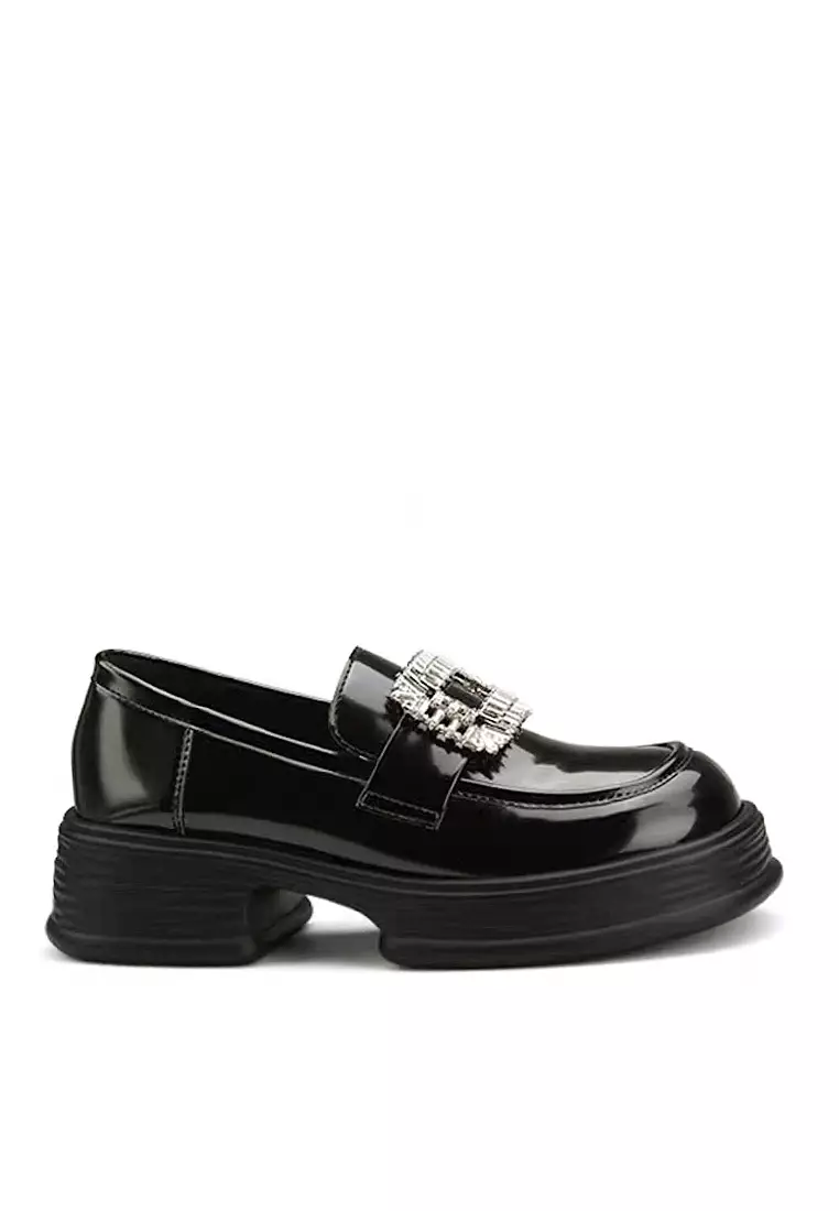 Discount on Twenty Eight Shoes  shoes - SKU: VANSA Imitation Rhinestone Square Buckle Loafers VSW-F768-5