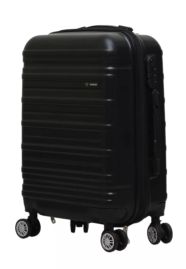 Carlton Tas Koper Fashion Unisex Size 20 Inch Suitcase Number Code Lock Material Fiber ABS ORIGINAL - Black