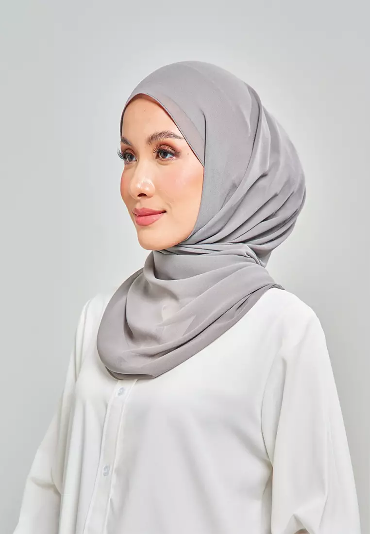 Kalsom Light Chiffon Scarf in Fallen Grey